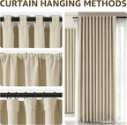 jinchan Chenille Blackout Curtains 96 Inches Long Beige Thermal Insulated - Image 3