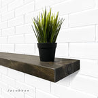 URBANDI, Rustic Floating Shelves, Hidden Bracket, Solid Wood, Heavy Duty - Image 5