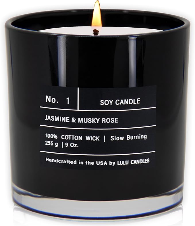 Lulu Candles | Jasmine & Musky Rose | Luxury Scented Soy Jar Candle | Hand by LULUCANDLES
