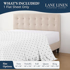 Lane Linen 100% Organic Cotton Twin Size Flat Sheet Only - Image 2