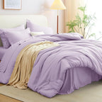 CozyLux Full Size Comforter Sets Lavender, 7 Pieces Bed in a Bag Full Comforter - Image 3