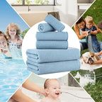 CASA COPENHAGEN Popcorn 6Pcs 100% Egyptian Cotton Large Designer Towels Gift - Image 5