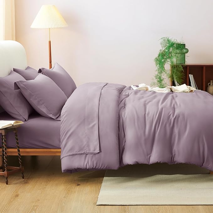 CozyLux Full Size Comforter Sets Dusty Purple, 7 Pieces Bed in a Bag Full - Image 9