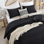 weigelia Full Size Comforter Sets Modern 3PCS Microfiber Black Comforter Full - Image 3