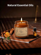 Scented Candles, 16oz Large Jar Soy Wax Candle – Amber & Sandalwood - Image 2