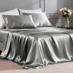 FreshCulture Satin Sheets Queen Size Bed Set- 4 Piece Luxury Soft Silky Queen by FreshCulture