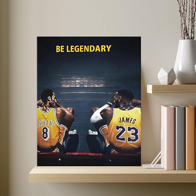Kobe Bryant and LeBron James Canvas Wall Art Print Poster, Be Legendary - Image 8