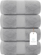 White Classic Luxury Bath Towels Set of 4 Large - Image 2