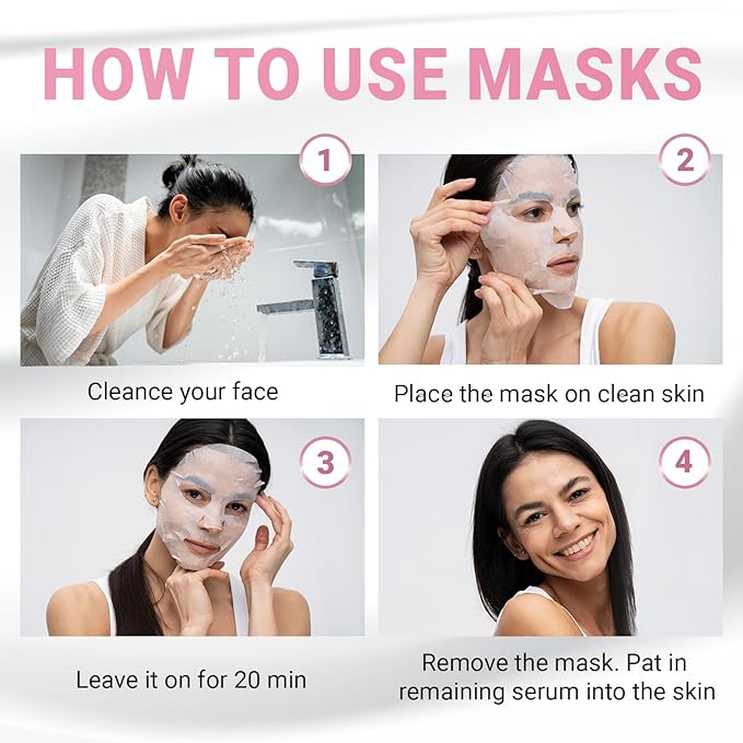 VIABEAUTY 12 Pack of Collagen Face Mask - Image 6