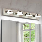 Brushed Nickel Vanity Lights for Bathroom, 4-Light Bathroom Light Fixtures Over by BATHROOMLIGHTINGFIXTURES