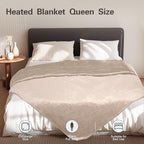 Tefici Electric Heated Blanket Queen Size, Dual Control Super Cozy Soft 2-Layer - Image 7