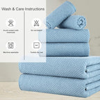 CASA COPENHAGEN Popcorn 6Pcs 100% Egyptian Cotton Large Designer Towels Gift - Image 4