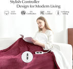 SNUGSUN Electric Heated Blanket Twin Size, Soft and Cozy Thickened Flannel and - Image 2