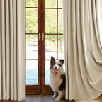 jinchan Chenille Blackout Curtains 96 Inches Long Beige Thermal Insulated - Image 7