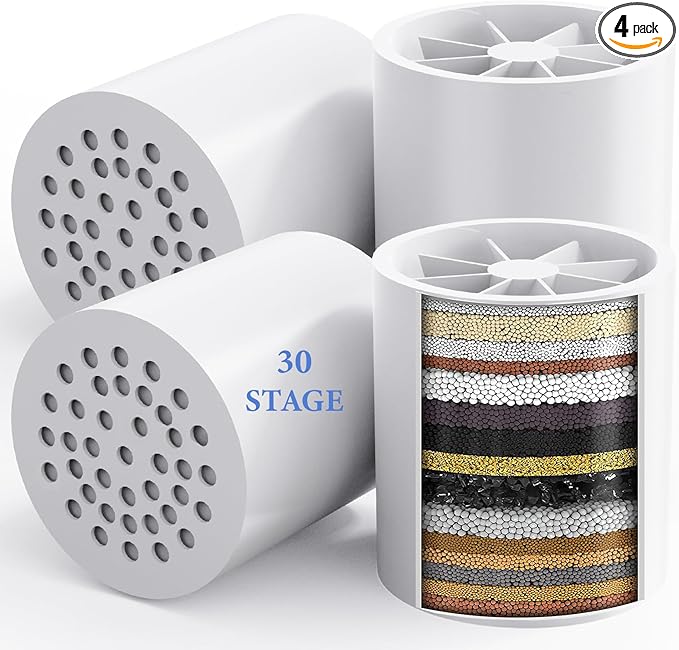 4 Pack 30 Stage Universal Shower Filter Replacement Cartridge -Removes Chlorine by VeoryFly
