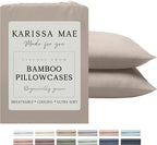 Karissa Mae Cooling Bamboo Viscose Queen Size Pillowcase Set | 100% FSC by KARISSAMAE