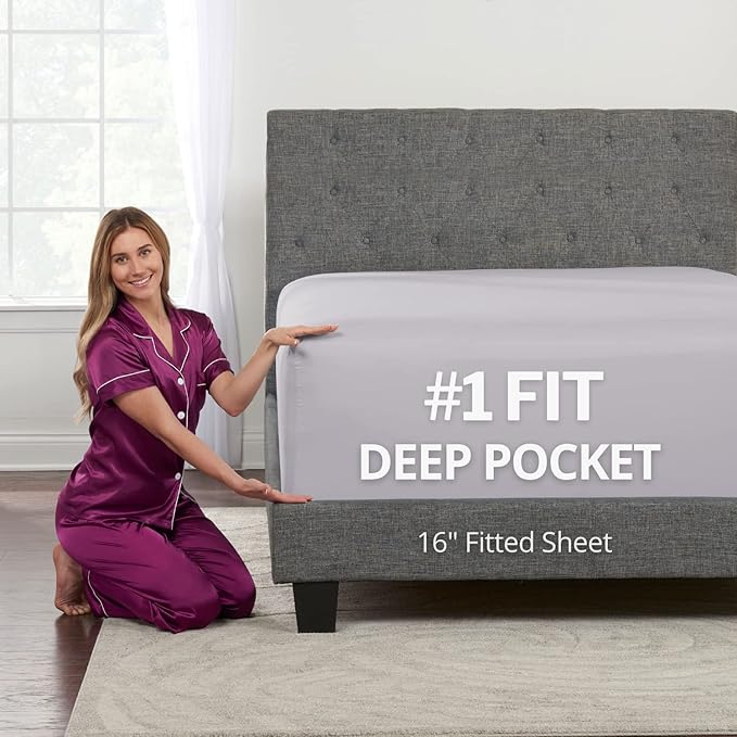 DeaLuxe California King Fitted Sheet Deep Pocket by DeaLuxeBedding