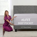 King Fitted Sheet King Size Fitted Sheet Only Deep Pocket – Real 16” Fitted Bed by DeaLuxeBedding