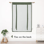 DriftAway Double Layer Linen Blackout Tie Up Curtains Thermal Insulated Fully - Image 6