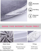 AS AWESLING Pregnancy Pillow, U Shaped Full Body Pillow, Support and Maternity - Image 3