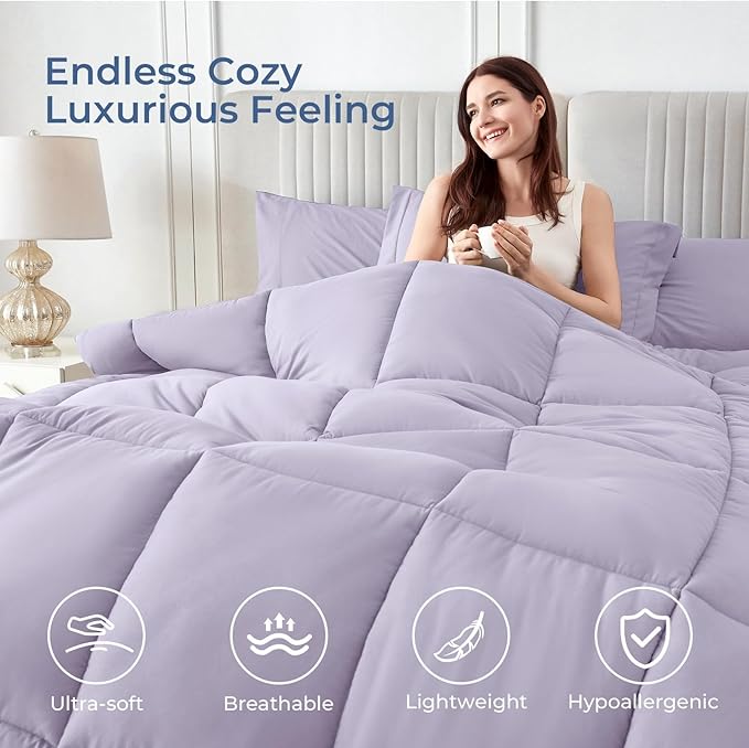 Sasttie Twin Comforter Set, 5 Pieces Bed in a Bag Twin, Complete Bedding Set - Image 2
