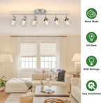 Baocuz 6-Light Brushed Nickel Multi-Directional Semi Flush Mount Ceiling Light - Image 3