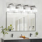 Aipsun Brushed Nickel Bathroom Lighting Fixtures 4 Light Crystal Modern - Image 4