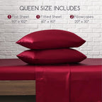 MR&HM Satin Bed Sheets, Queen Size Sheets Set - Image 7