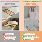 31" Silver Handles Luxury Bathtub Tray Caddy - Image 2