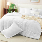 CozyLux Queen Comforter Set White, 7 Pieces Bed in a Bag Queen Comforter Set - Image 9