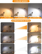 Clip on Light USB Reading Light, Eye Care Dimmable Reading Lamp Flexible - Image 2