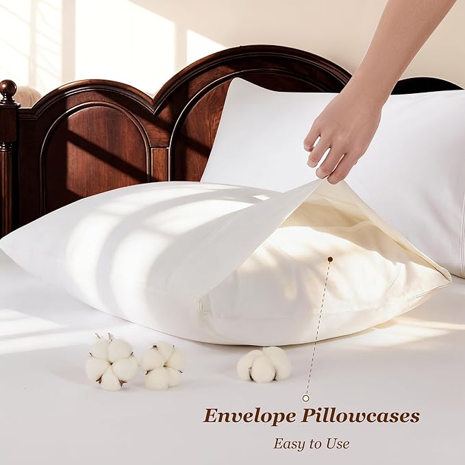 LBRO2M 100% Cotton Sheets Set Deep Pocket 19", 1000 Thread Count Queen Size 4 - Image 6
