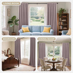 Joydeco Rose Pink 100% Blackout Curtains 102 Inch 2 Panels, Luxury Thermal Pink - Image 8
