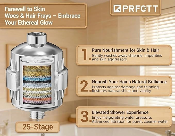 25-Stage Shower Filter with Enhanced KDF, Revitalizes Hair, Skin & Nails. - Image 2