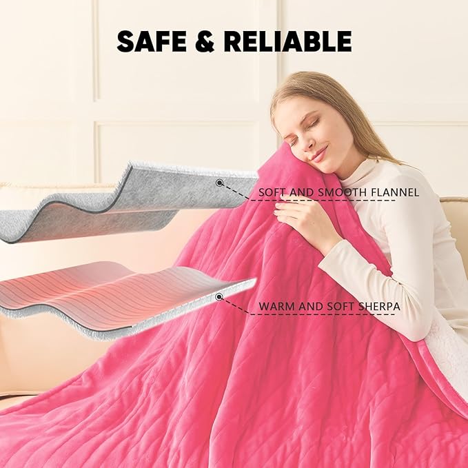 greenoak Heated Blanket Electric Throw 50"X60", Heating Blanket - Image 7