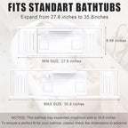 Bathtub Tray Caddy, Premium Bamboo Expandable Bath Tub Trays Table, Foldable - Image 3