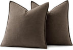 MIULEE Decorative Linen Pillow Covers 18x18 Inch CoffeeBoho Farmhouse Neutral - Image 7