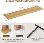 Fun Memories Floating Shelves for Wall, 48 x 9.3 Large Floating Shelf Wall - Image 3