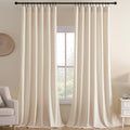Joydeco Velvet Curtains White Blackout Curtains Thermal Insulated 63 inches by JOYDECO