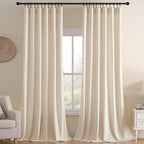 Joydeco Velvet Curtains White Blackout Curtains Thermal Insulated 63 inches by JOYDECO