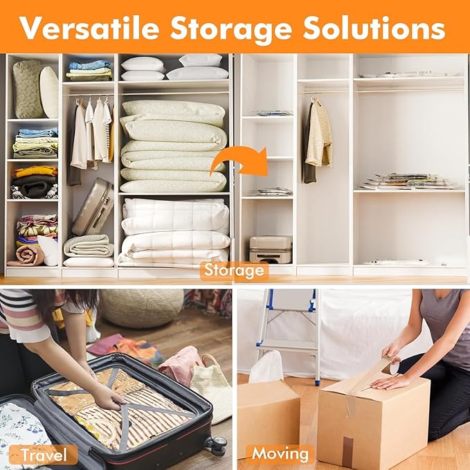 GONGSHI Vacuum Seal Bags for Clothing Travel & Home Storage, Travel Vacuum Bags - Image 4