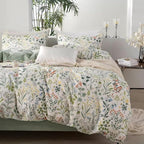 MKXI Wildflower Duvet Cover Set Sage Green Spring Floral Bedding Set Rustic - Image 4