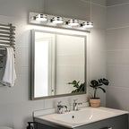 Brushed Nickel Vanity Lights for Bathroom, 4-Light Bathroom Light Fixtures Over - Image 7