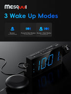Mesqool Projection Alarm Clock, Loud Vibrating Alarm Clock - Image 5