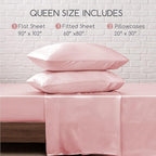 MR&HM Satin Bed Sheets, Queen Size Sheets Set - Image 7