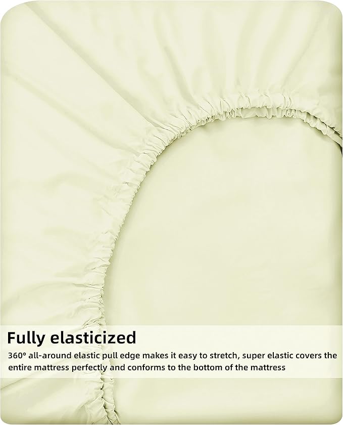 HBHLFZ Queen Fitted Sheet Only, Soft Breathable Bottom Sheet - Image 5