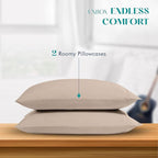XOOX Linen 100% Egyptian Cotton King Pillow Cases Set of 2 - Image 3