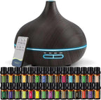 SACATR 550ml Oil Diffuser with 30x5 mL Essential Oils, Ultrasonic Technology by SACATR