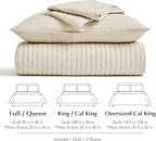 EVERGRACEHOME Cross Stitch Pre-Washed Cotton Quilt Bedding Set King Size - Image 6