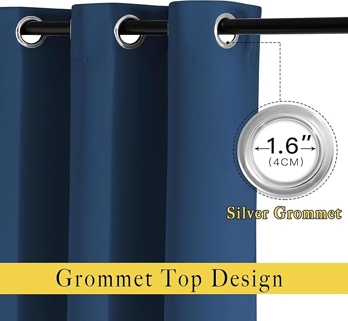 NICETOWN Moroccan Blue Room Darkening Curtains 90 inch Length - Image 2